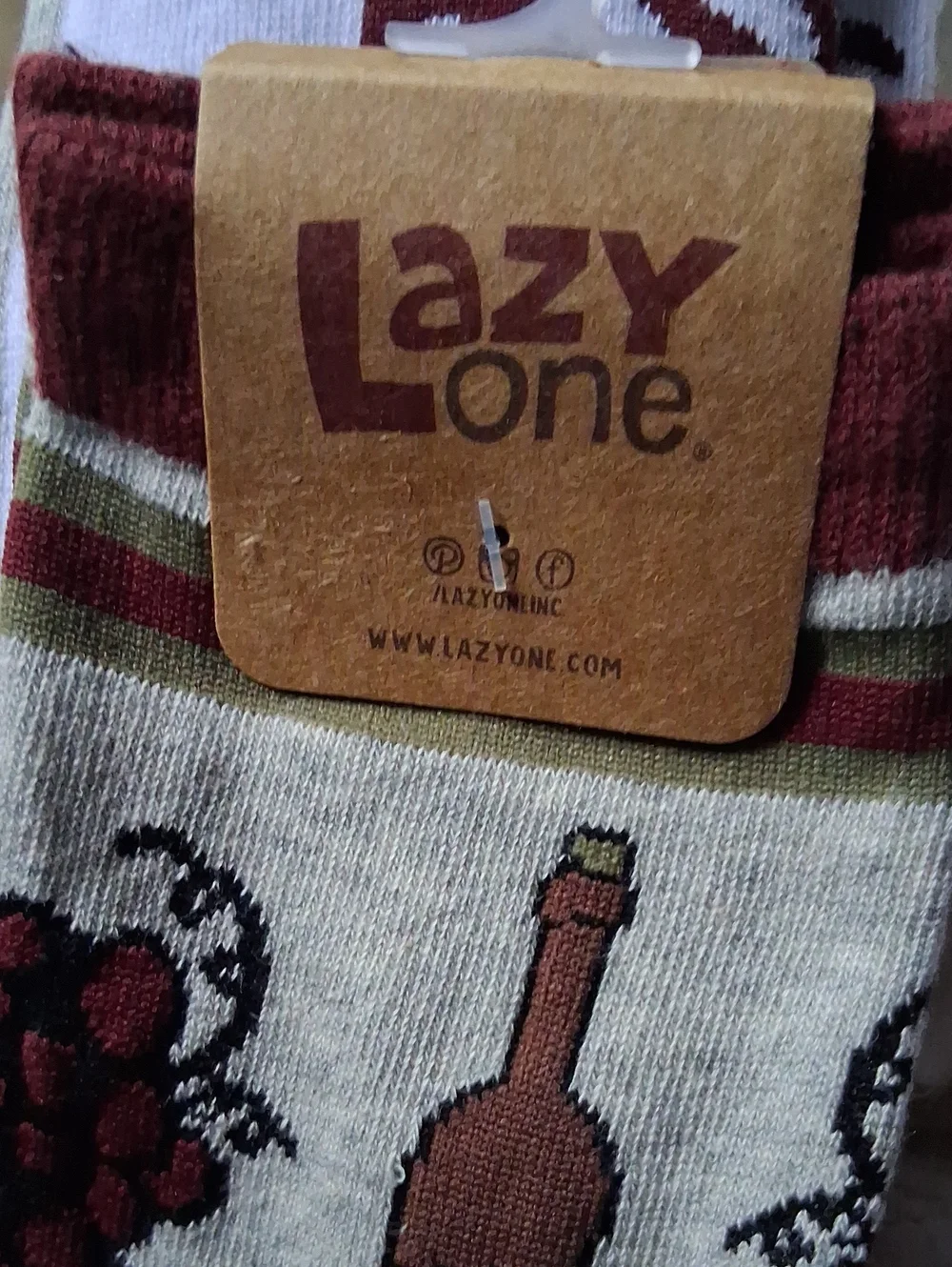 Lazy One Wine Down Crew Sock New Size 5-10